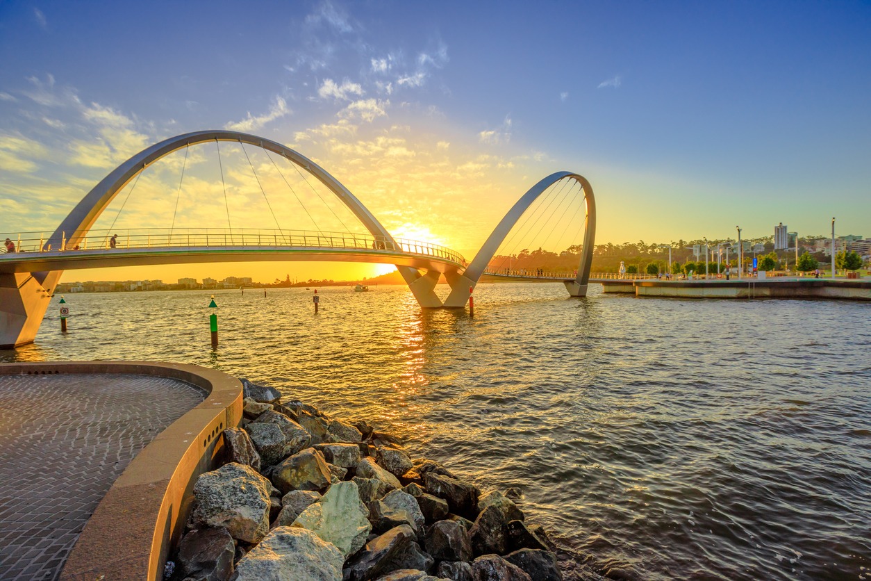 Elizabeth Quay Bridge sunset