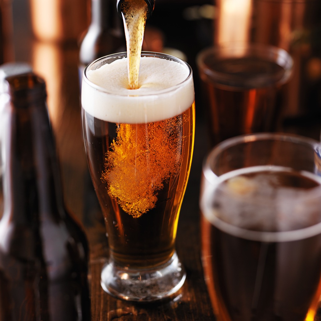 Pouring beer into a glass